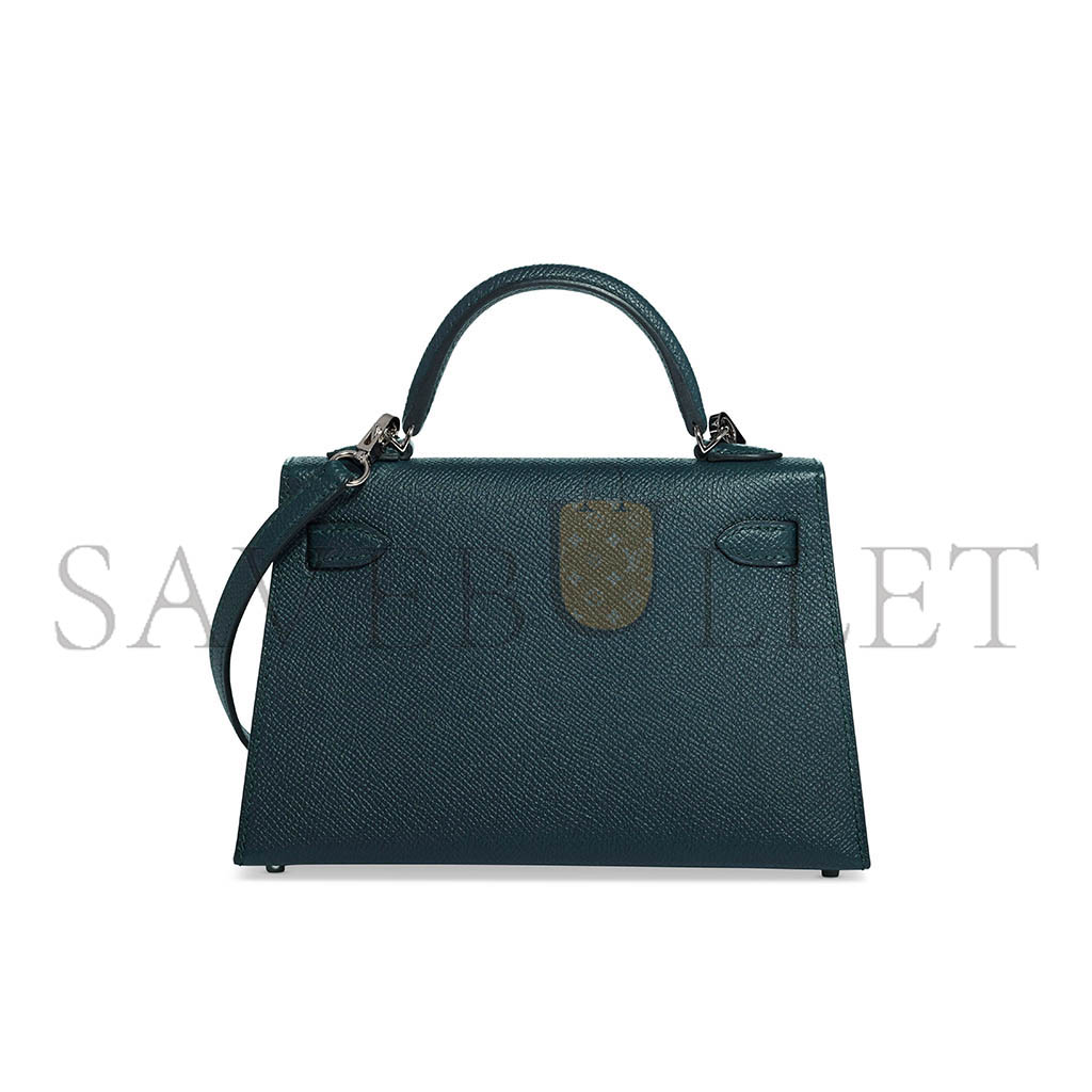 H**mes mini kelly iiepsom duck blue with palladium hardware (19*12*5.5cm)